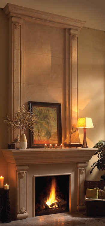 VALENCIA Cast stone fireplace mantel