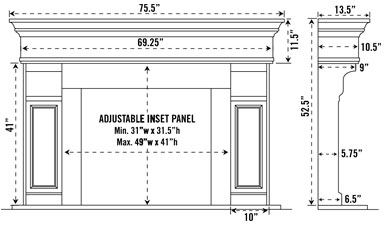 1110.511 stone fireplace mantel spec sheet