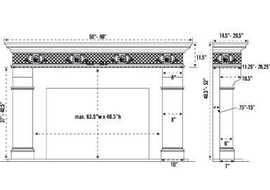 1110.SHELL.557 stone fireplace mantel spec sheet