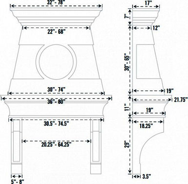 Spec sheet KH.2011 stone range hood