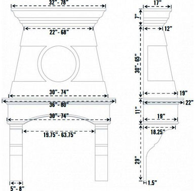 Spec sheet KH.2014 stone range hood