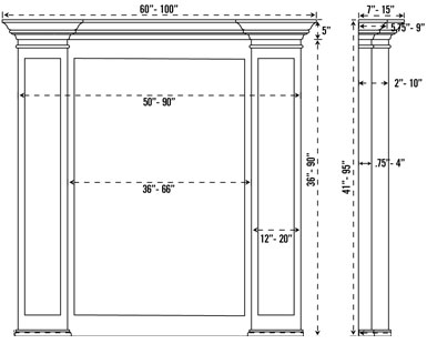 FRESNO stone fireplace mantel spec sheet
