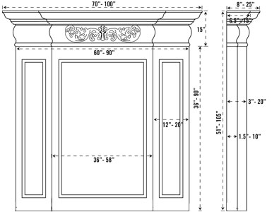 REGAL stone fireplace mantel spec sheet