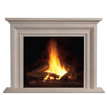 1114S stone fireplace mantle surround in Calgary